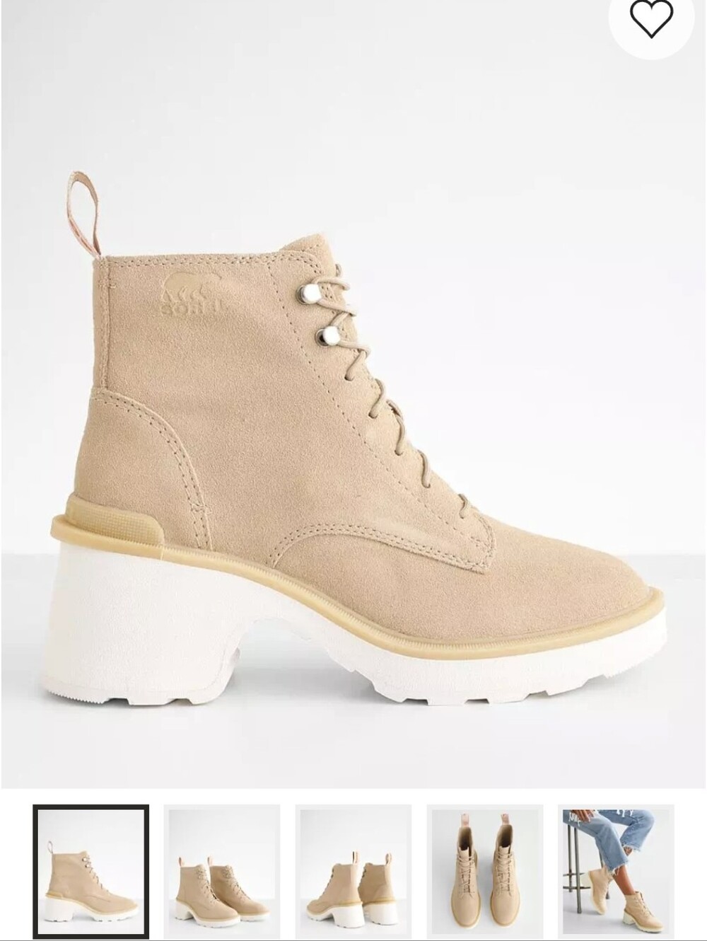 Sorel Hi-Line Chelsea Leather Boot. Size 8.5. Ceramic Chalk. NWOT